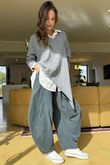 Made in Italy Big Softie Super Slant Knit Top Steel Marl /2 